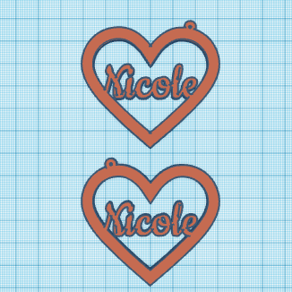 set of named hearts earrings Model Cetak 3D .c4d .max .obj .3ds .fbx .stl .blend 