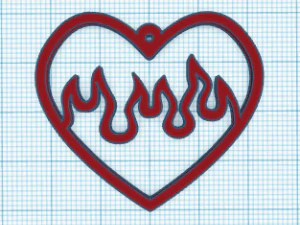 flaming hearts earrings set 3D Print Model
