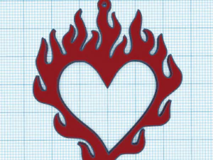 flaming hearts earrings set 3D Print Model