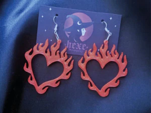 flaming hearts earrings set 3D Print Model
