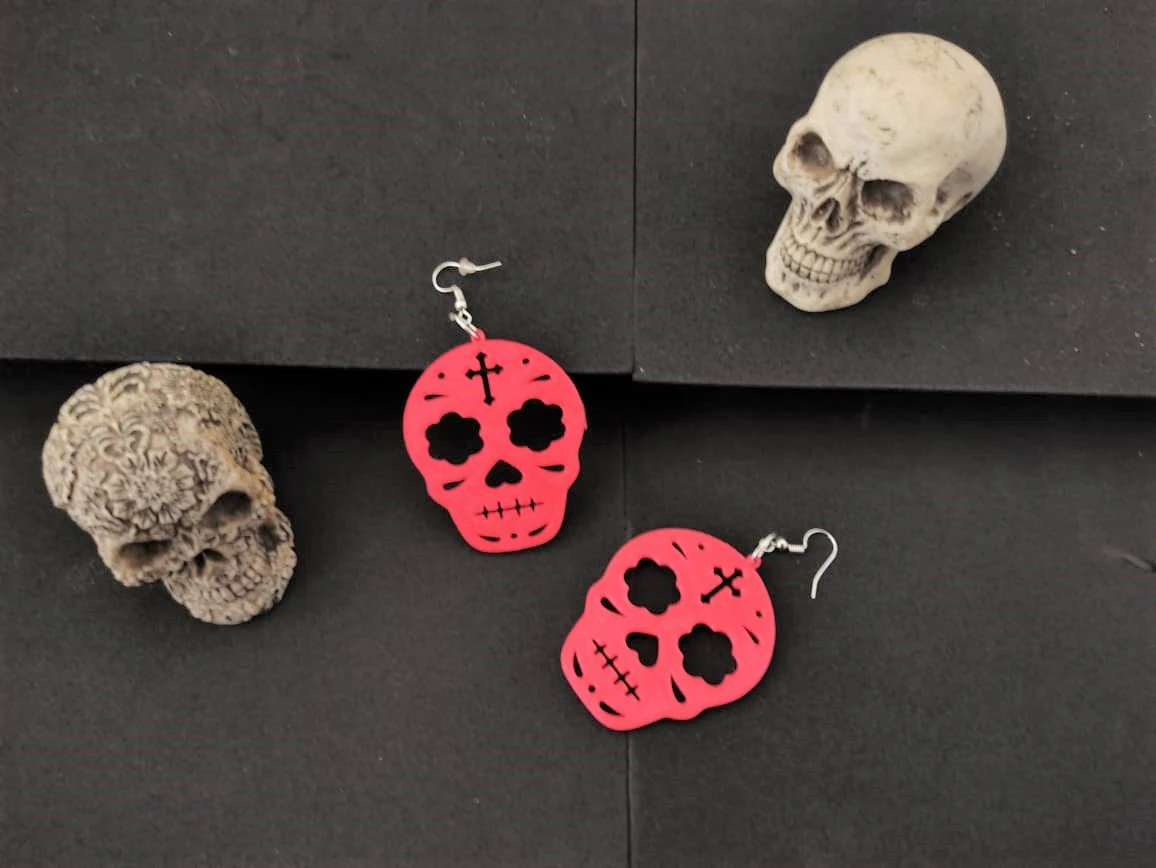 skulls earrings 3D Print Model .c4d .max .obj .3ds .fbx .stl .blend