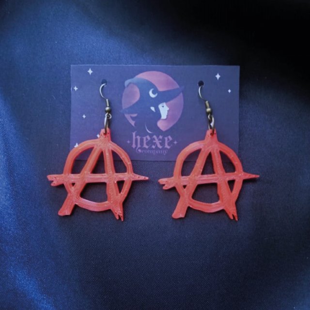 anarchy earrings 3D Baskı Modeli .c4d .max .obj .3ds .fbx .stl .blend 