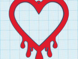 bleeding heart earring Model Cetak 3D