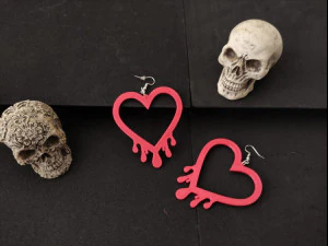 серьга с кровоточащим сердцем 3D Принт Модель