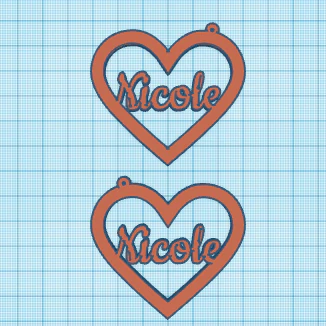 nicole hearts earrings 3D Print Model .c4d .max .obj .3ds .fbx .stl .blend