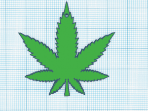 marijuana leaf earring 3D Print Model