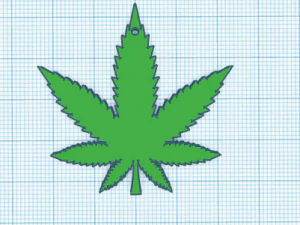 marijuana leaf earring 3D Print Model