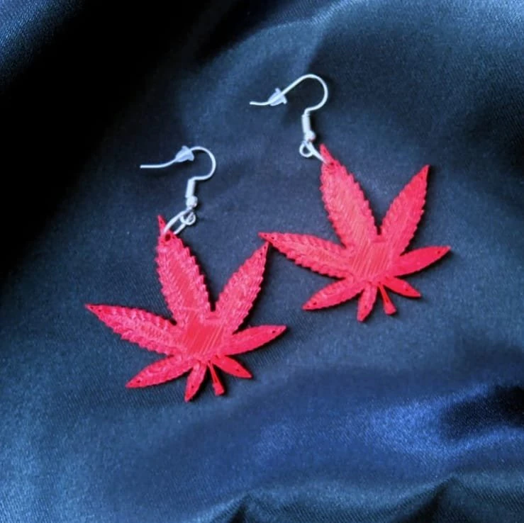 marijuana leaf earring 3D Print Model .c4d .max .obj .3ds .fbx .stl .blend