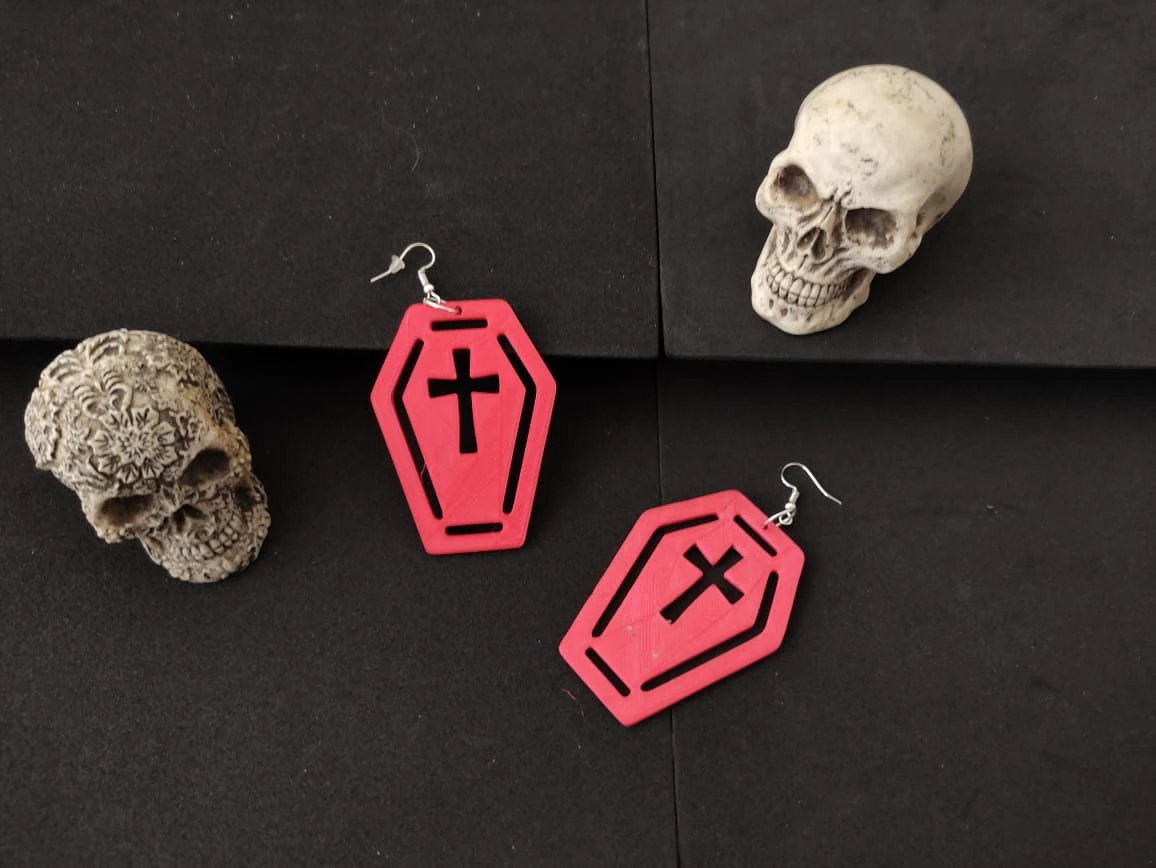 coffin earring 3D Print Model .c4d .max .obj .3ds .fbx .stl .blend