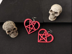 pentaheart earring 3D Print Model