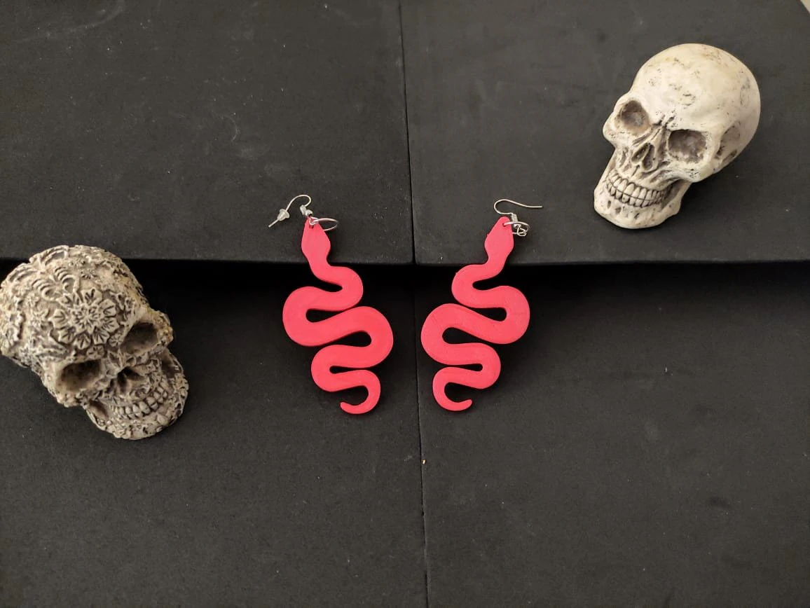 snake earring 3D Print Model .c4d .max .obj .3ds .fbx .stl .blend 