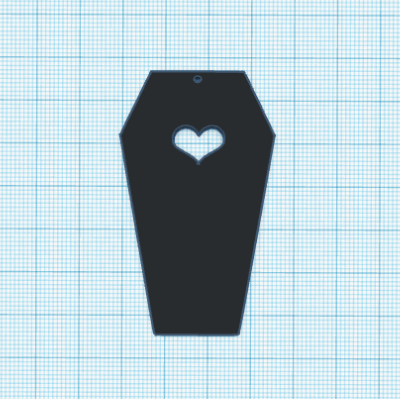 coffin heart earring 3Dプリントモデル .c4d .max .obj .3ds .fbx .stl .blend 