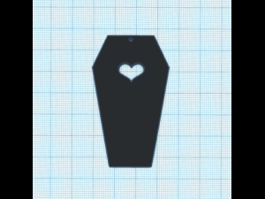 coffin heart earring 3D Print Model