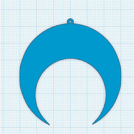 moon 2 earrings 3D Print Model .c4d .max .obj .3ds .fbx .stl .blend