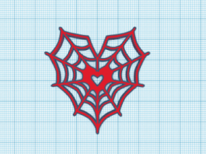 spiderweb heart earrings 3D Print Model