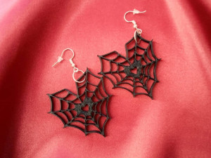 spiderweb heart earrings 3D 打印模型