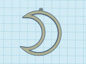 maan oorbellen ketting set 3D printmodel