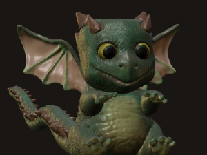 green sweet little dragon 3D मॉडल