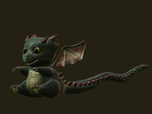 green sweet little dragon 3D Model