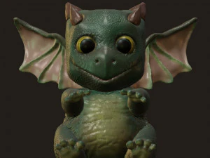 green sweet little dragon 3D Model