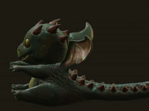 green sweet little dragon 3D Model