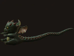 green sweet little dragon 3D Model