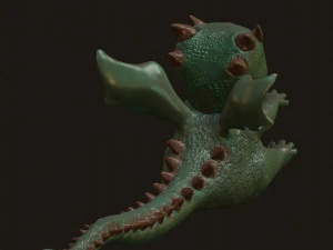 green sweet little dragon 3D Model