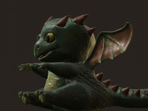 green sweet little dragon 3Dモデル