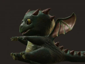 green sweet little dragon 3D Model
