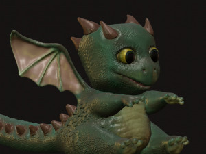 green sweet little dragon 3Dモデル