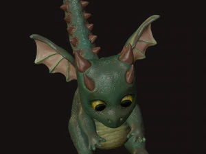 green sweet little dragon 3D Model