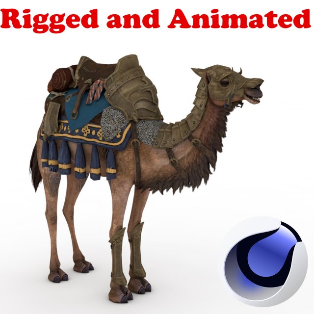 camel rigged and animated 3D Model .c4d .max .obj .3ds .fbx .stl .blend 