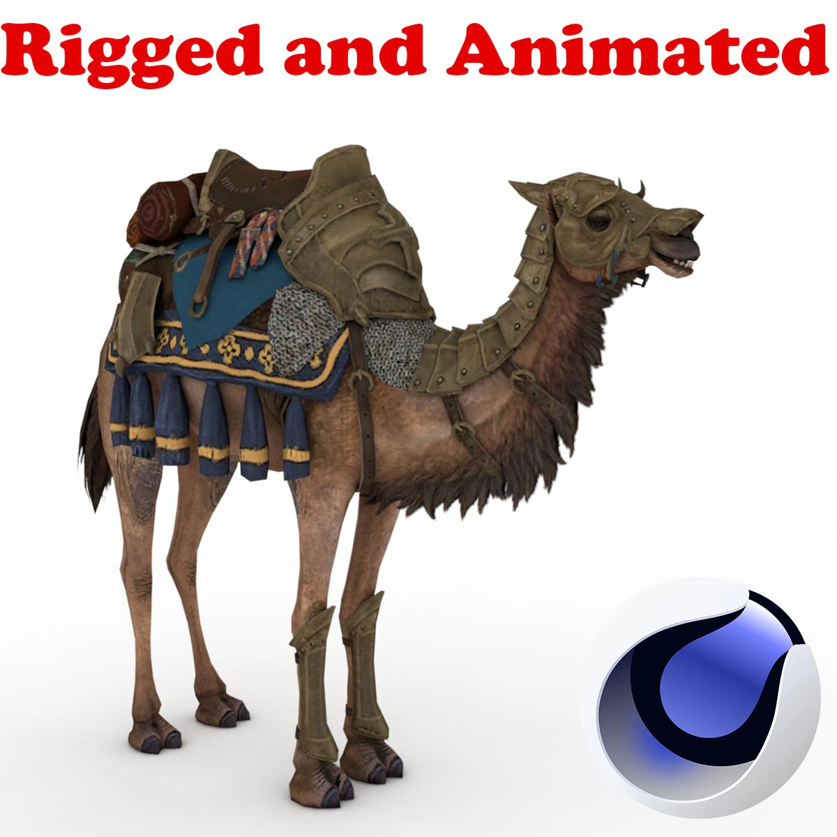 camel rigged and animated 3D Model .c4d .max .obj .3ds .fbx .stl .blend