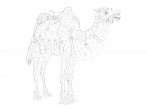 camel rigged and animated 3D Model