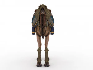 camel rigged and animated 3D Model