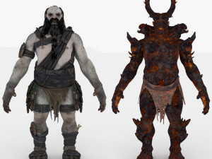 Demon man rigged and animated 3D Модель