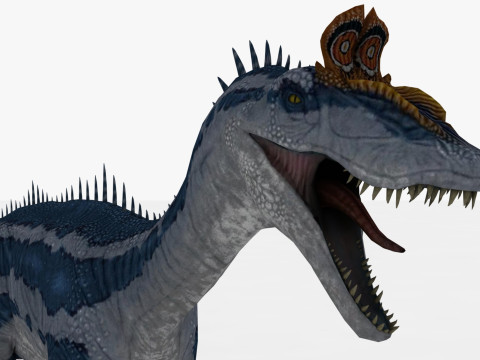 2 in 1 Cryolophosaurus Rigged and Animated 3D Модель