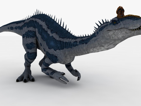 2 in 1 Cryolophosaurus Rigged and Animated 3D Модель