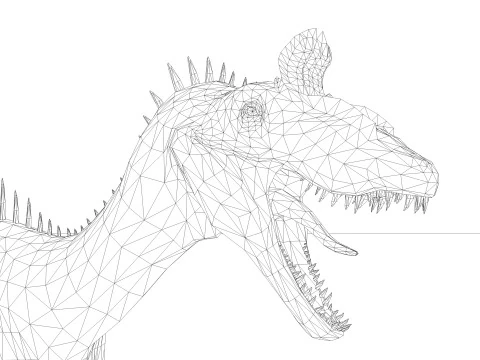 2 in 1 Cryolophosaurus 조작 및 애니메이션 3D 모델