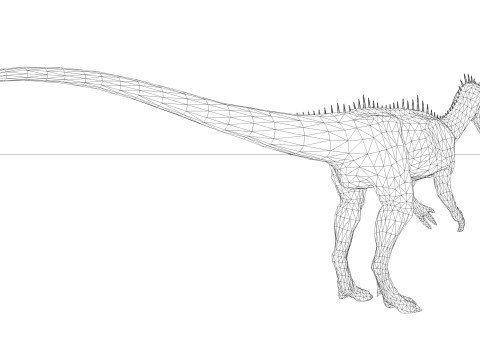 2 in 1 Cryolophosaurus Rigged and Animated 3D Модель