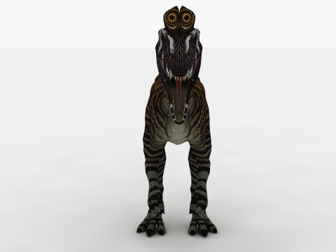 2 in 1 Cryolophosaurus Rigged and Animated 3D Модель