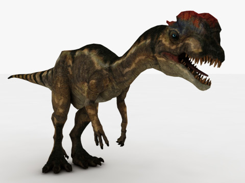Dilophosaurus Rigged and Animated Modelo 3D