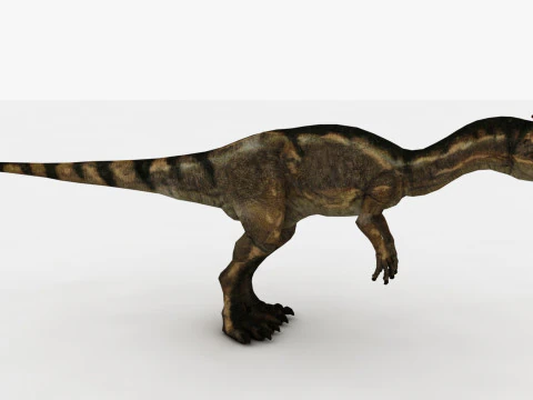 Dilophosaurus Rigged and Animated 3D Model