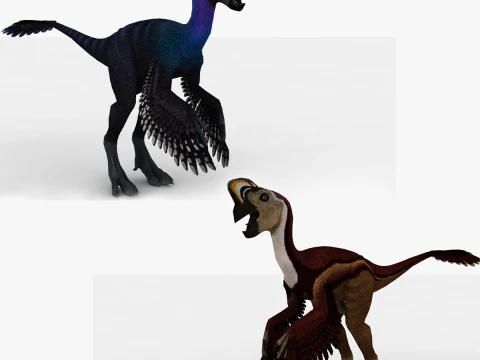 Oviraptor 2 in 1 truccato e animato Modello 3D