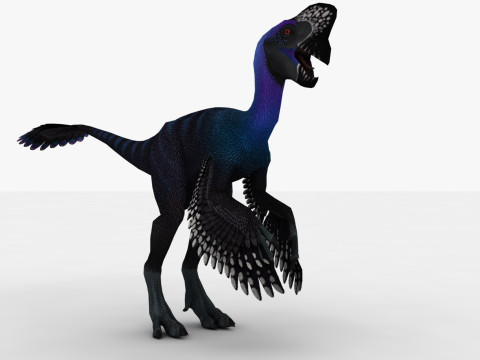 2in1 Oviraptor Rigged and Animated Model 3D