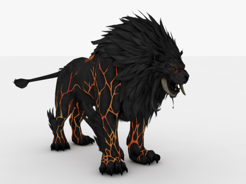 Black Fire Lion Modelo 3D