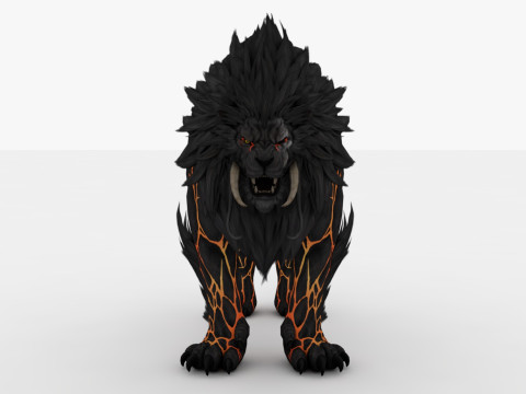 Black Fire Lion Modelo 3D