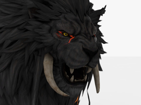 Black Fire Lion Modelo 3D