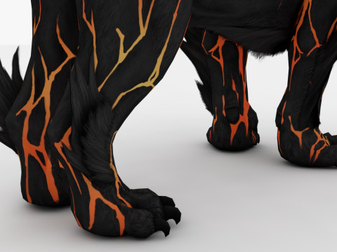 Black Fire Lion Modelo 3D