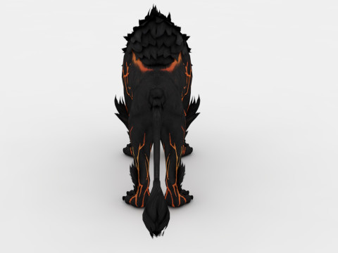 Black Fire Lion Modelo 3D